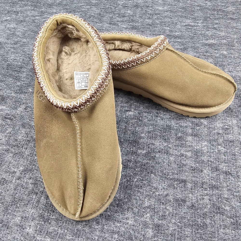 UGG Tasman Slippers Embroidered Braid Suede Mustard Seed‎ Size 8